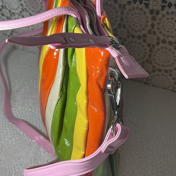 Retro super soft vegan patent leather hobo crossbody purse - Picture 7 of 9